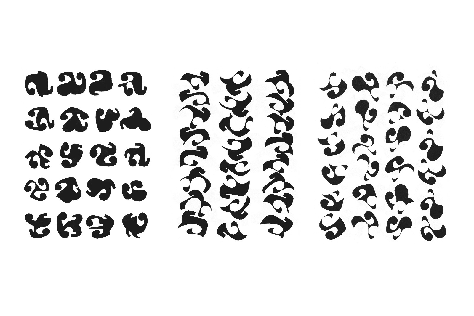 Clemente Padín, Signografía I, 1968; Signografía IX, 1969; Signografía VIII, 1969, poesía experimental